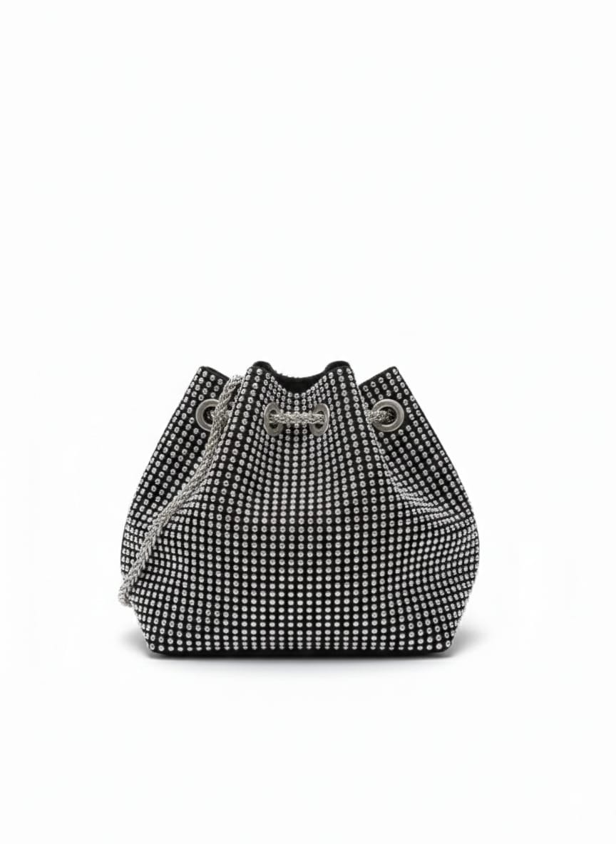 Aura Luxe Rhinestone Chain Bucket Shoulder Bag for Women π - Image 5