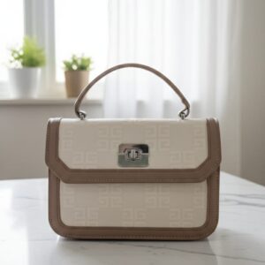 Givenchy Monogram Top-Handle Satchel – Beige & Brown