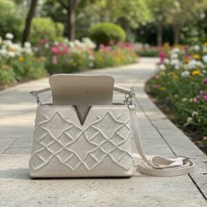 Women’s V-Shape Embroidered Handbag – Luxury Shoulder & Crossbody Bag
