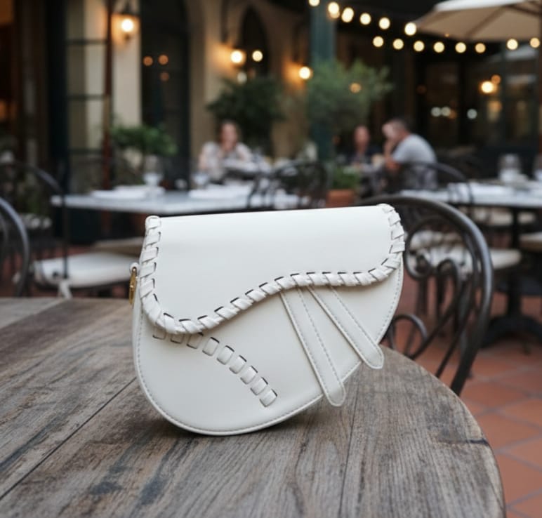 Wholesale Urban PU Leather Shoulder Bag, Solid Color Saddle Design