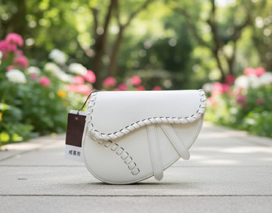 Wholesale Urban PU Leather Shoulder Bag, Solid Color Saddle Design